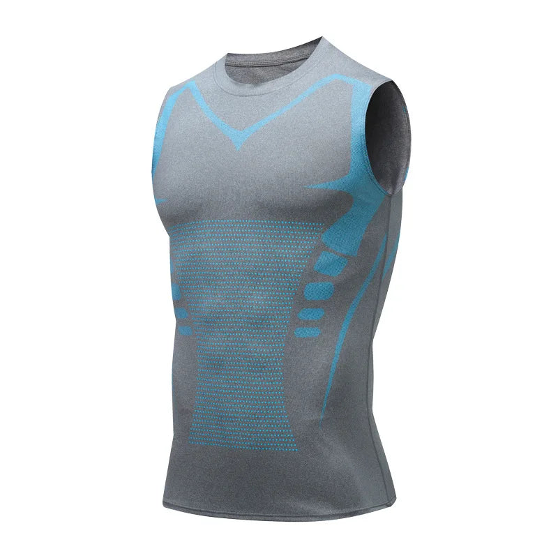 1 Piece High Elastic Sports Tight Tank Top Clothes Men Quick Dry T-shirt Fitness Basketball Running Training Bottoming