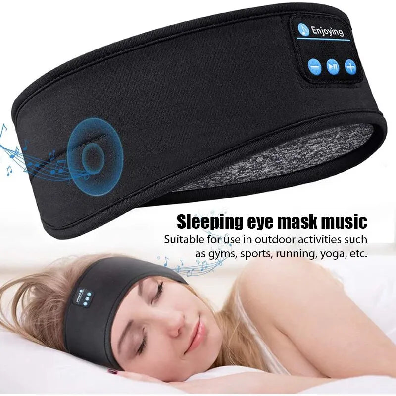 Bluetooth Earphones - Sports Sleeping Headband Elastic Wireless Headphones Music Eye Mask Wireless Bluetooth Headset Headband