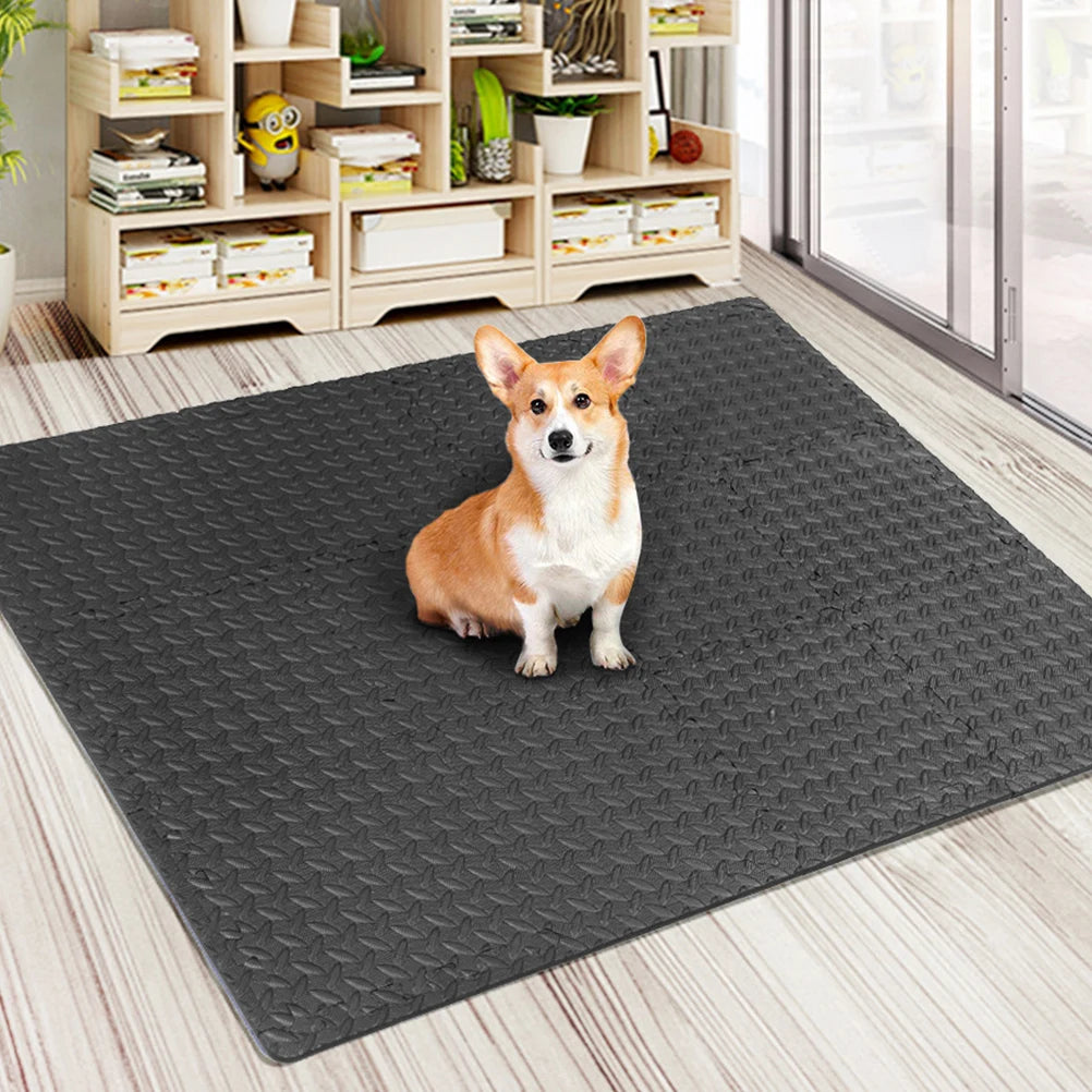 6Pcs EVA Leaf Grain Floor Mats Splicing Floor Pads Patchwork Rugs Thicken Floor Cushion For Gym Dance Room Foam Patchwork Mat