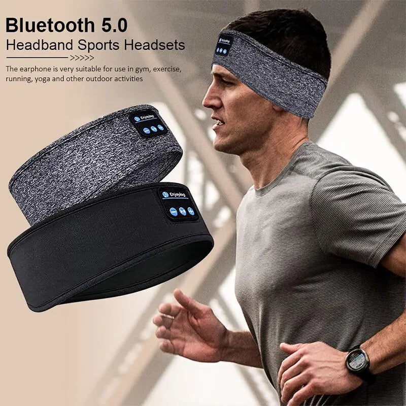 Bluetooth Earphones - Sports Sleeping Headband Elastic Wireless Headphones Music Eye Mask Wireless Bluetooth Headset Headband