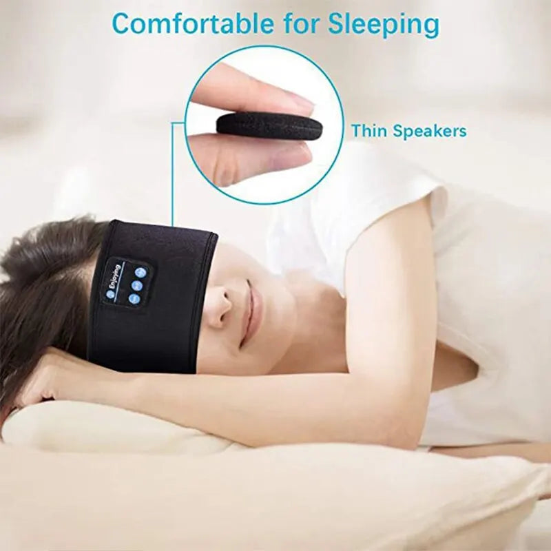 Bluetooth Earphones - Sports Sleeping Headband Elastic Wireless Headphones Music Eye Mask Wireless Bluetooth Headset Headband